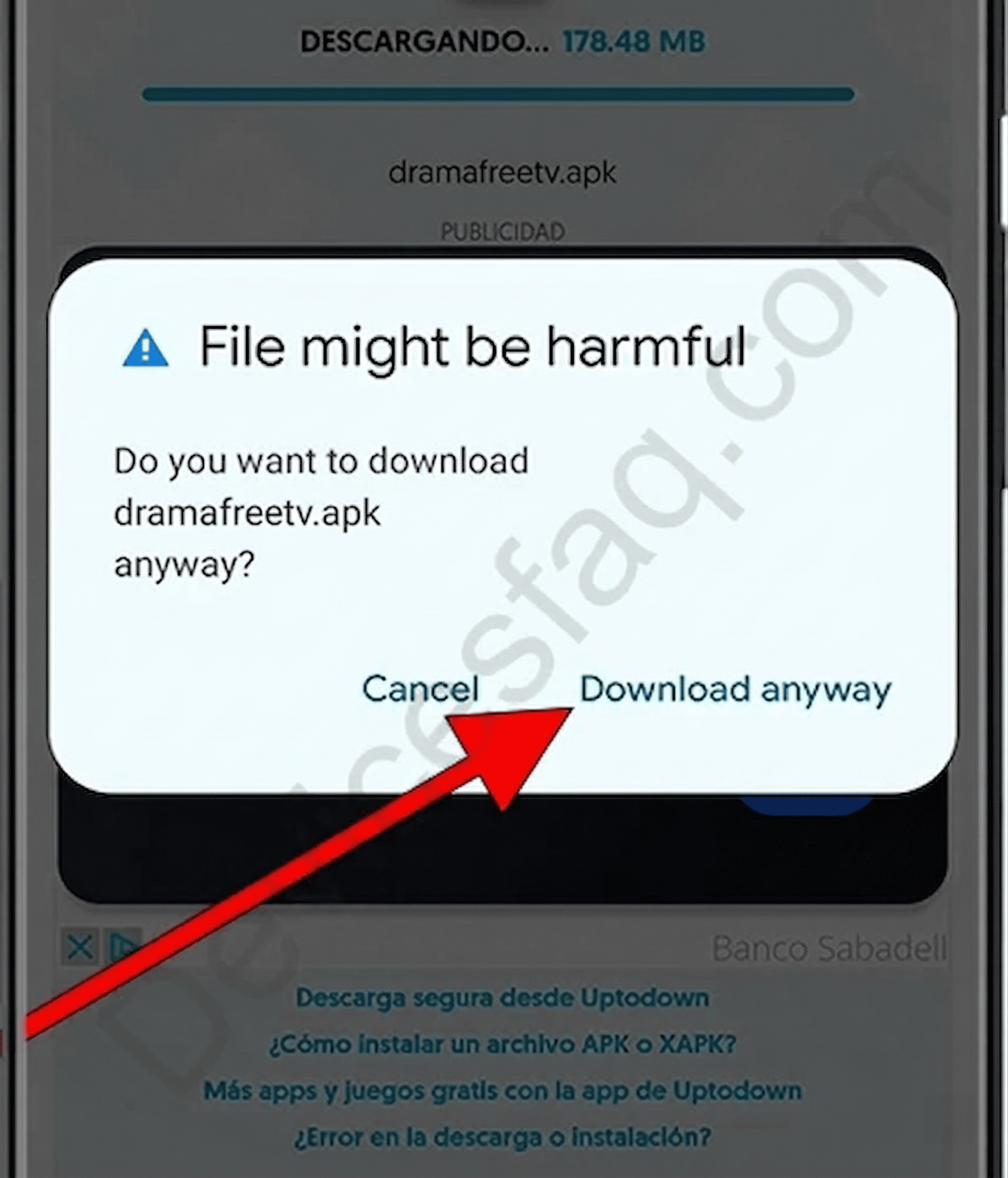 Confirm the APK download